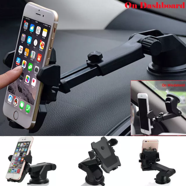 For Mobile Cell Phone GPS iPhone Samsung 360° Mount Holder Car Windshield Stand