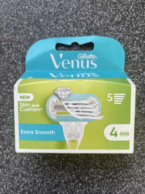 Gillette Venus Extra Smooth Razor Blades 4 Pack New Genuine Freepost Uk