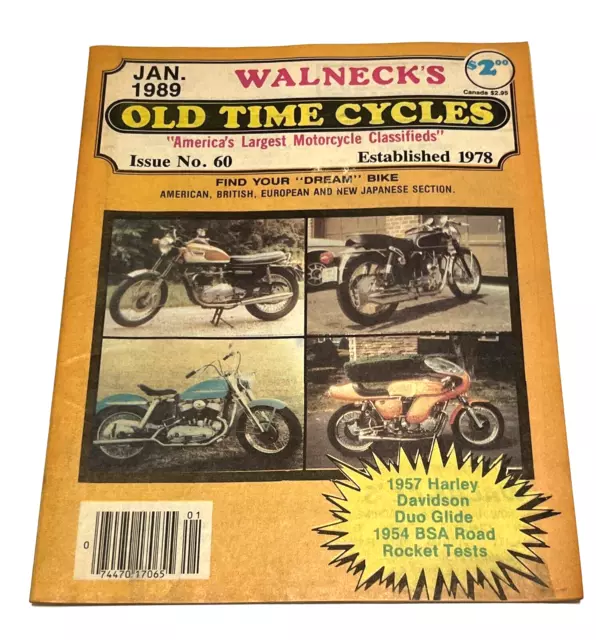 WALNECK'S Old Time Cycles Motorcycle Classified January 1989 Issue No. 60