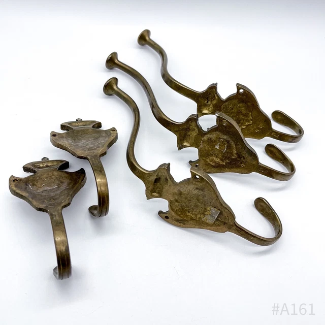 Art Nouveau Brass Coat Hooks Coat Hook Hat Hook 5 Piece Made IN Germany 2