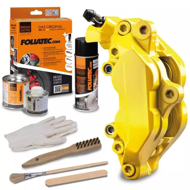 Kit Verniciatura Pinze Freno Auto Moto FOLIATEC Vernice Liquida GIALLO LUCIDO