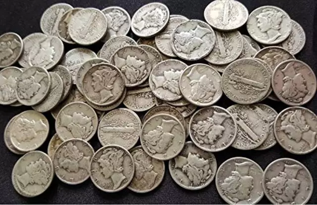 1916 to 1945 PDS Mercury Dimes - Set of Coins - 90% Silver - Some with Mintmarks