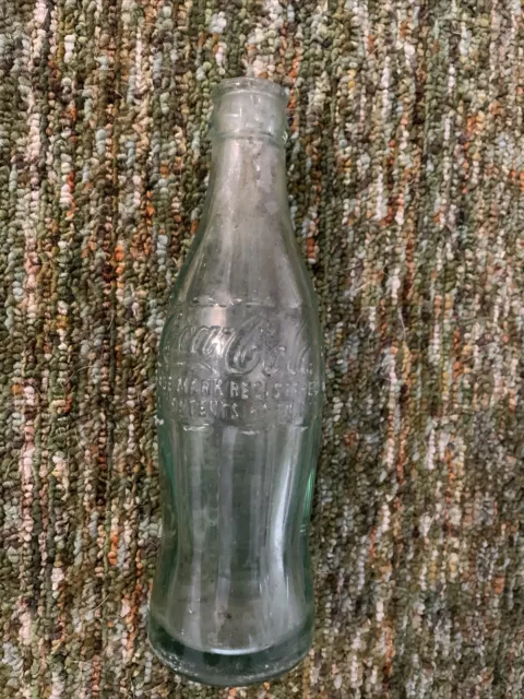 1942 Coca Cola Coke Soda Bottle 6 Oz Green Glass Pat. D-105529 Columbus Ga