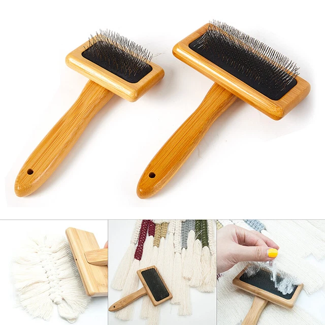 1pc Teppich Quastelpinsel Makrame Teppich Wandteppichwebewebsseilwebekamm  Y4