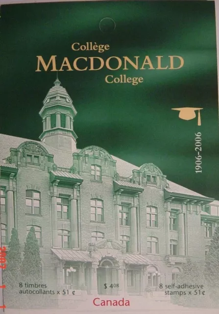 2006 CANADA #BK334: VF MNH 'MacDonald College' - Booklet of 8