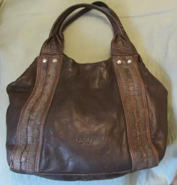 LIEBESKIND BERLIN Brown Leather Hobo Bag With Braided