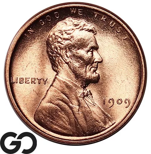 1909 VDB Lincoln Cent Wheat Penny, RED, Gorgeous Superb Gem BU RD ** Free S/H