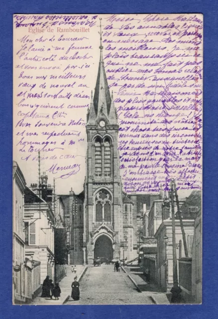 Hc * CPA / Carte Postale : Eglise de Rambouillet  1903
