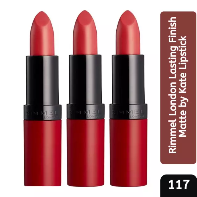 Rimmel London Lipstick Lasting Finish Matte 3 Pack by Kate 117