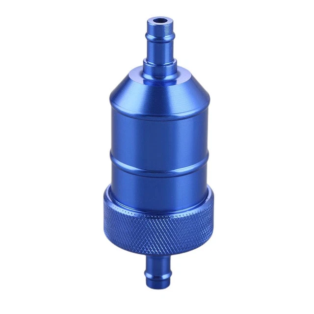 Filtro Carburante 8mm Lega Alluminio Pulitore Benzina per Moto (Blu)
