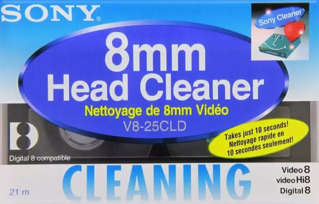 SONY Hi8 / Digital8 / 8mm Video Head Cleaning Cassette V8-25CLD