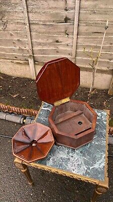 Antique Rosewood Spittoon Stool with Original Ceramic Spittoon (C1) 3