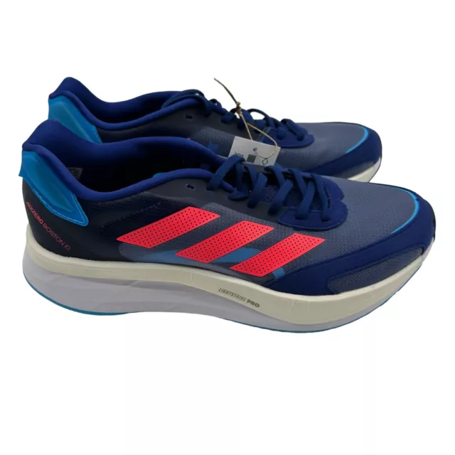 adidas Men's Adizero Boston 10 Legacy Running Shoes, Indigo/Turbo, Sz 9 US