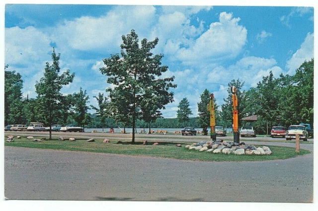 Entrance - Chicagon Lake Between Crystal Falls & Iron River MI Postcard Michigan