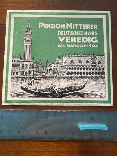 etichetta albergo valigia luggage label Italia HOTEL Pensione Mitterer Venezia