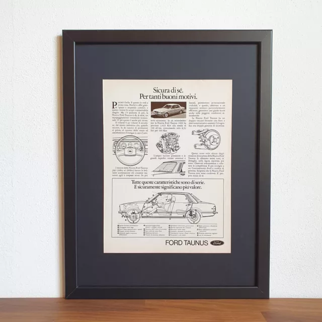 Originales italienisches Oldtimer-Werbeplakat für Ford Taunus 2