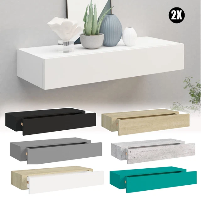 MATERIUM ARC Wandregal 2er Set - Schweberegal Walnuss 58cm Für Wohnzimmer & Mehr