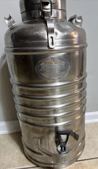 Vintage AerVoid 5 Gallon Stainless Steel Beverage Thermal Jug Dispenser No 804