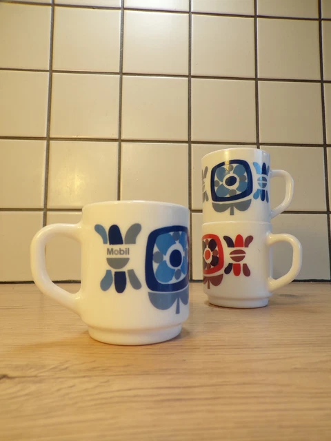 3 TASSES à CAFé MOBIL MOKA PETIT MODèLE VINTAGE LOTUS ARCOPAL DESIGN  70 3