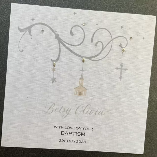 PERSONALISED Christening Baptism Naming Day Card Boy Girl