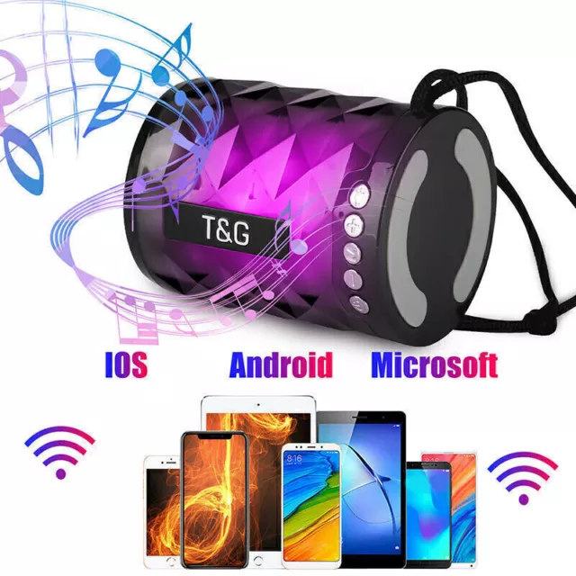Haut-parleurs Bluetooth avec lumières RVB Radio FM pour les voyages à domicile