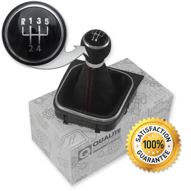 SHIFT BUTTON + Switch Bag Switch Boot Vw Golf 5V 6 Vi Eos Red Design 5