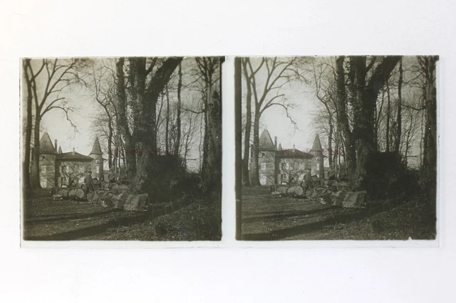 Petit Château France Photo Stereo P50L3n9 Glass Plate Vintage c1930