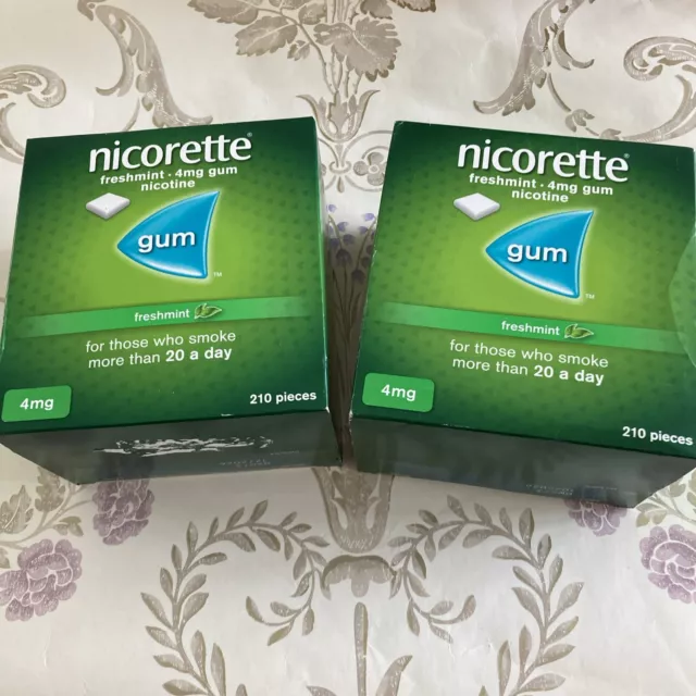 2 x Nicorette Freshmint | 4mg Nicotine Gum - 210 - Total 420.