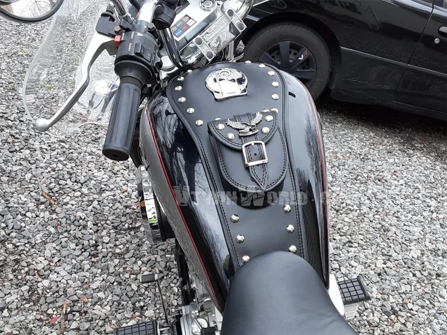 Black Leather Tank Cover For Kawasaki VN800 Vulcan By VtwinWorld.com