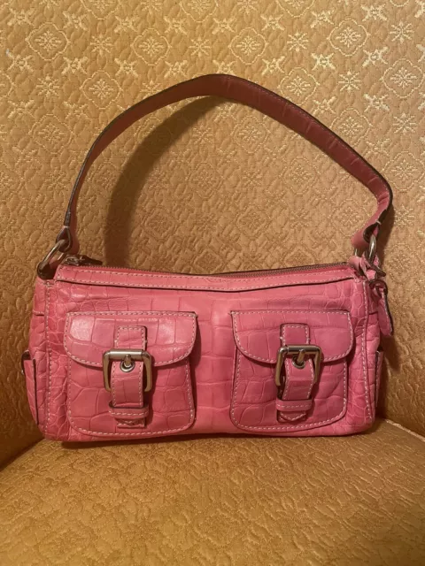 Dooney & Bourke Double Front Pocket Croc Nile Collection PinkHandbag