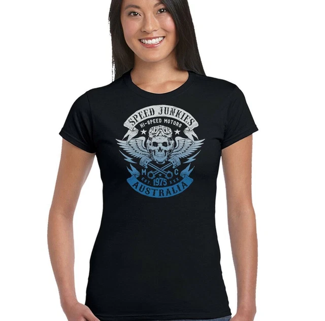 T-shirt biker australiano bikie australiano moto velocità drogati top 8
