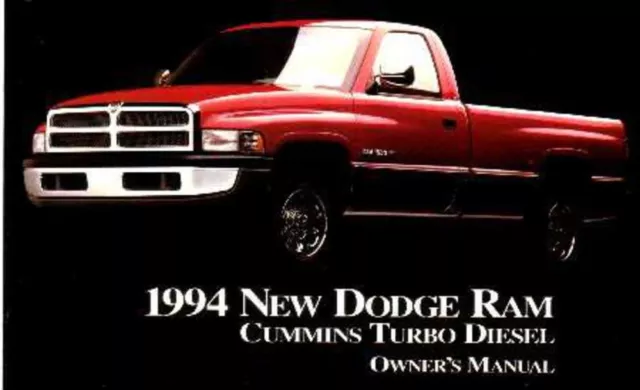 1994 Dodge Ram Diesel Truck Owners Manual User Guide Reference Operator Book OEM