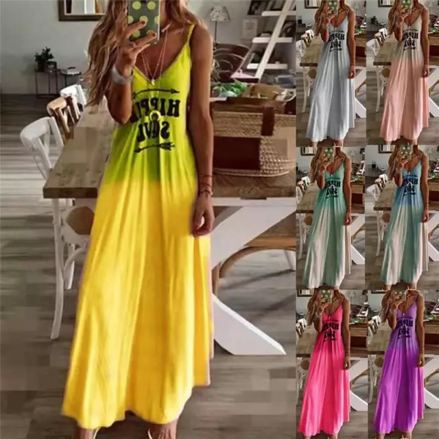 Sling Maxi Dress Lady Letter print Slim Women's V Neck Ball Gown Dress Sexy