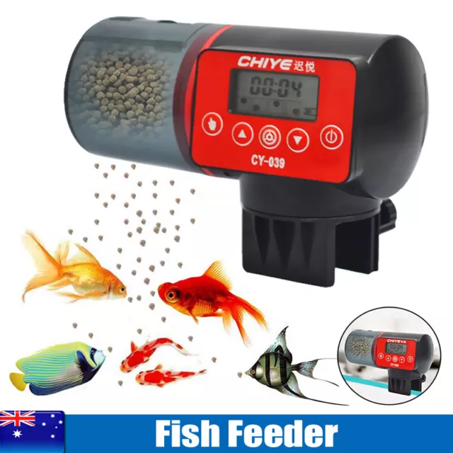 Automatic Fish Food Feeder LCD Dispenser Feeding Timer Aquarium Tank Pond Auto
