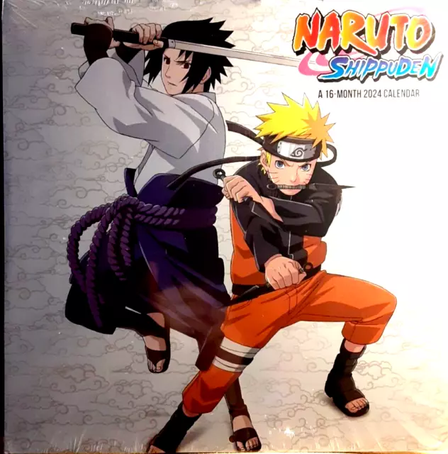 Naruto Shippuden 2024 16-month wall calendar-Double Time 12" X 24"