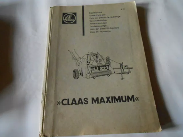 Ersatzteilliste Claas MAXIMUM Presse