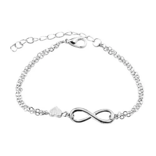 ⭐️ Infinity Armband Unendlichkeit Herz Silber Schmuck Damen Armkette Kette P191 2