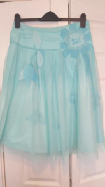 BNWT Renato Nucci Turquoise Layed Skirt Uk 14