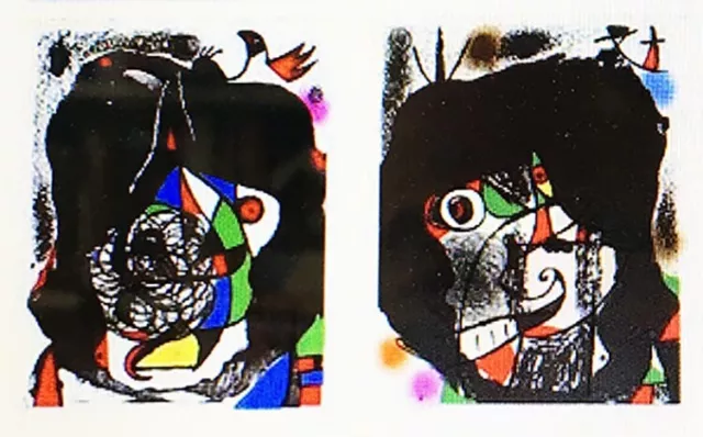 Joan Miro - Revolutions Sceniques -Suite Of 2 Original Lithographs -Mourlot 1975