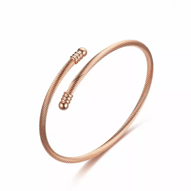 Fashion Stainless Steel Cable Wire Twisted Cuff Bangle Bracelet Women's Jewelry