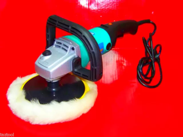 7" Electric Car Polisher Buffer Sander with Pad & Bonnet Variable 6 Speed