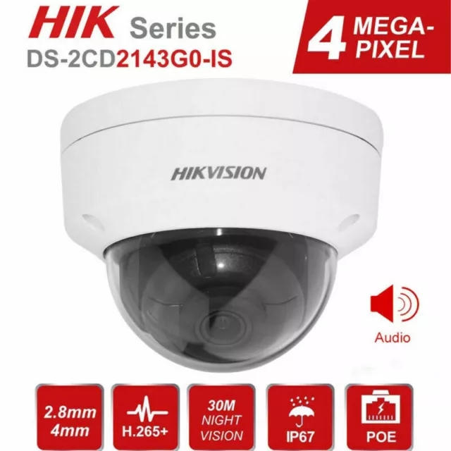 Hikvision DS-2CD2143G0-IS 4MP IP Camera Audio H.265 IP67 IR 30M Face Detection@