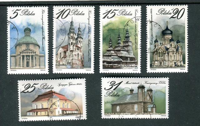 Briefmarken, Polen, Polska, Kpl Satz, Kirchen, Fi. 2806-11, 1984, gestempelt