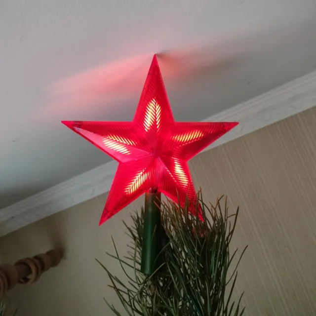 1970s VGC Vintage STAR Christmas Tree Top made in USSR New Year Soviet Ornament