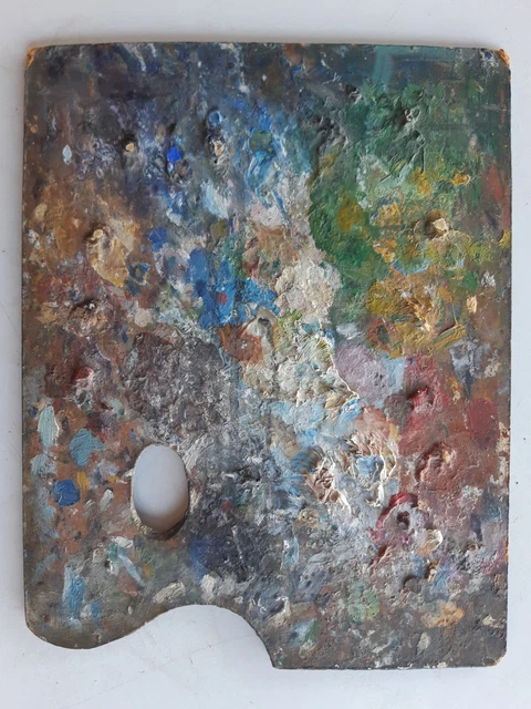 Ancienne PALETTE d'artiste PEINTRE tableau ABSTRAIT peinture Marcel COUGNAUD