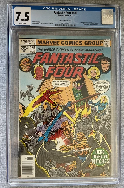Fantastic Four #185 Extremely Rare 35 Cent Variant CGC 7.5 1st Nicholas Scratch