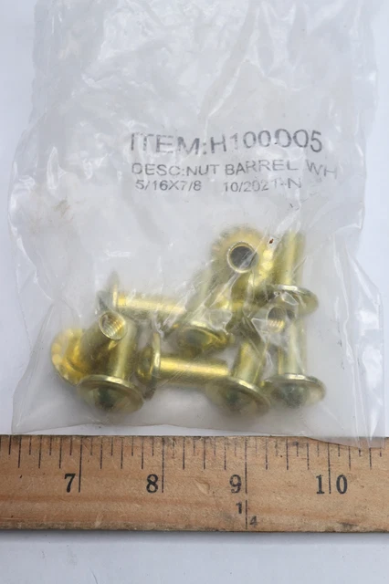 (10-Pk) Nut Barrel WH 5/16 x 7/8" H100005