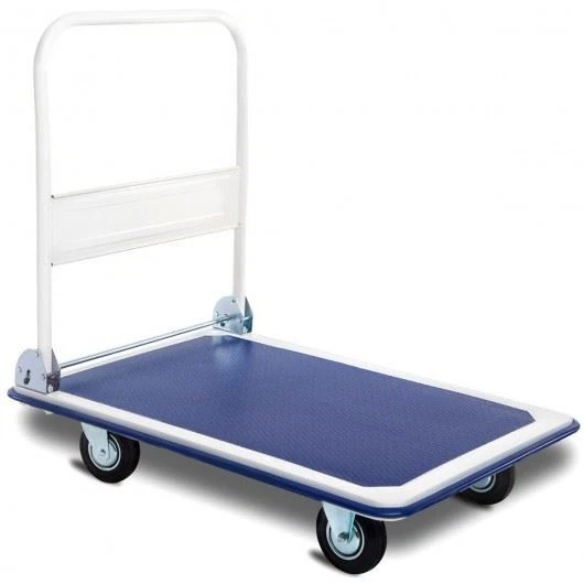 Durable 660lbs Blue Folding Platform Cart Dolly Hand Truck