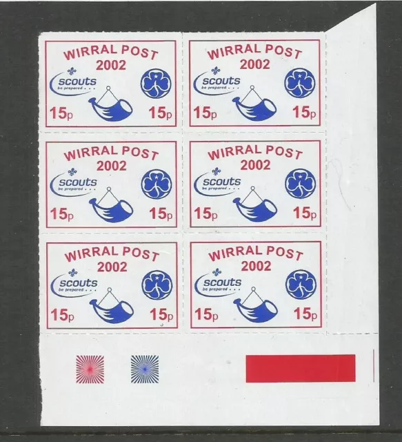 Great Britain 2002 Wirral Post Stamps / Scouts Block Of 6 Unmounted Mint