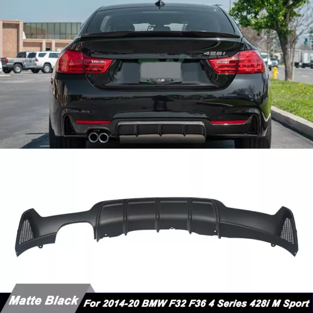 For 2014-20 BMW F32 F36 4 Series 428i M Sport Rear Bumper Diffuser Twin Exhaust